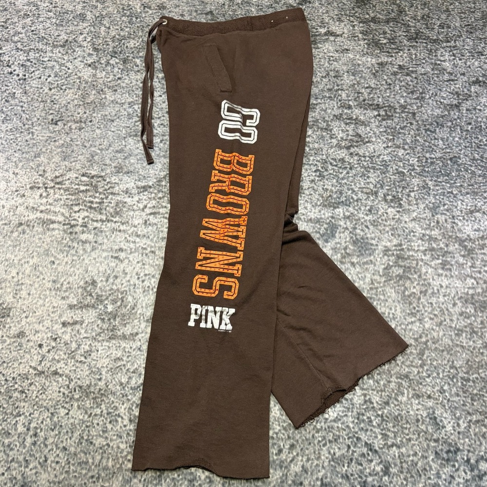 PINK Victoria Secret Cleveland Browns Sweatpants Size Medium Brown NFL